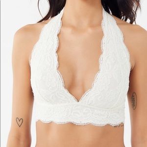 Urban Outfitters white lace halter bralette